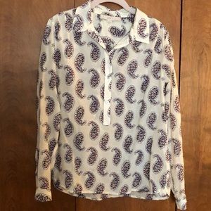 Paisley print collared shirt